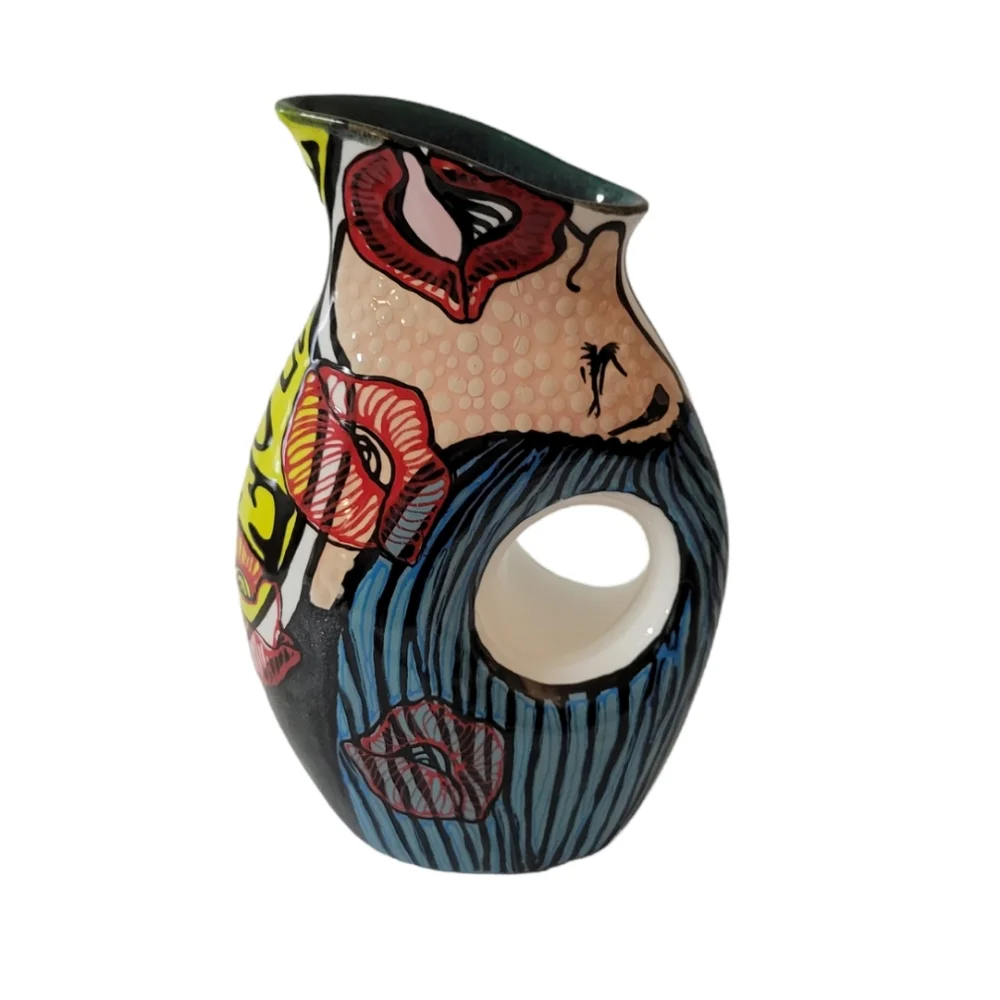 Kaffers Illustrations Pottery Pitcher Hand Crafted